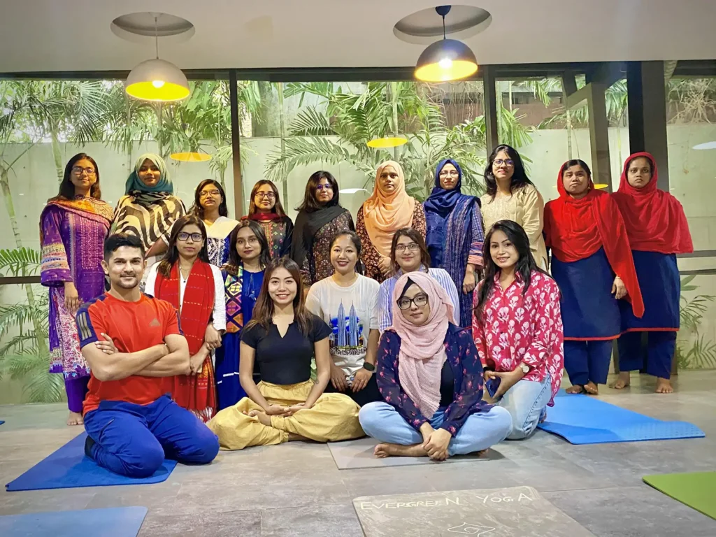 Coats Bangladesh employees doing yoga